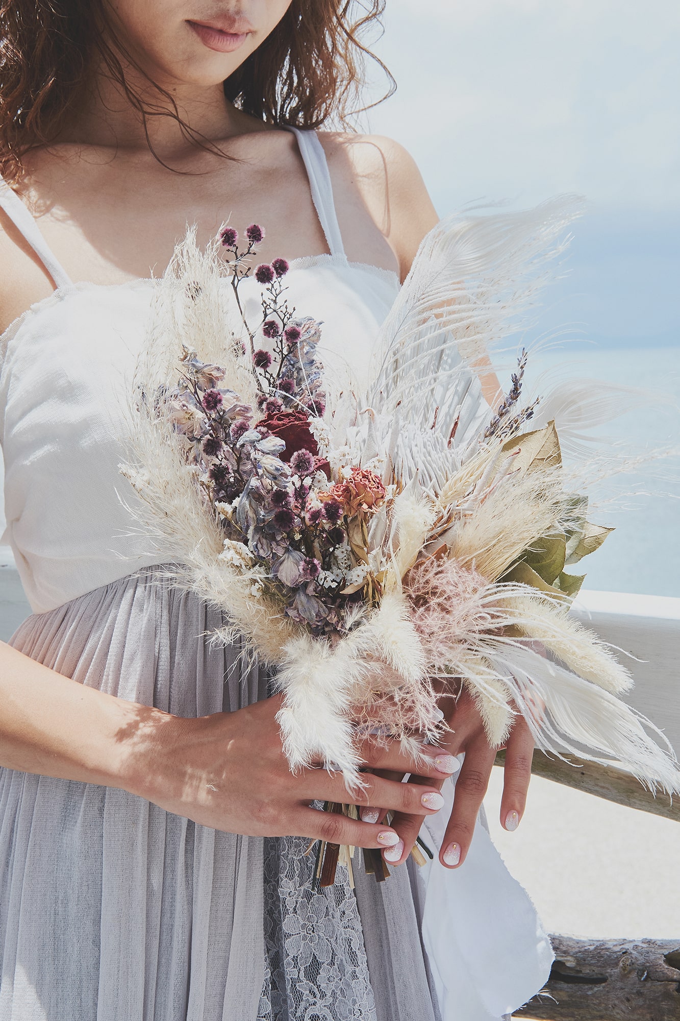 カラフルなドライフラワーブーケ