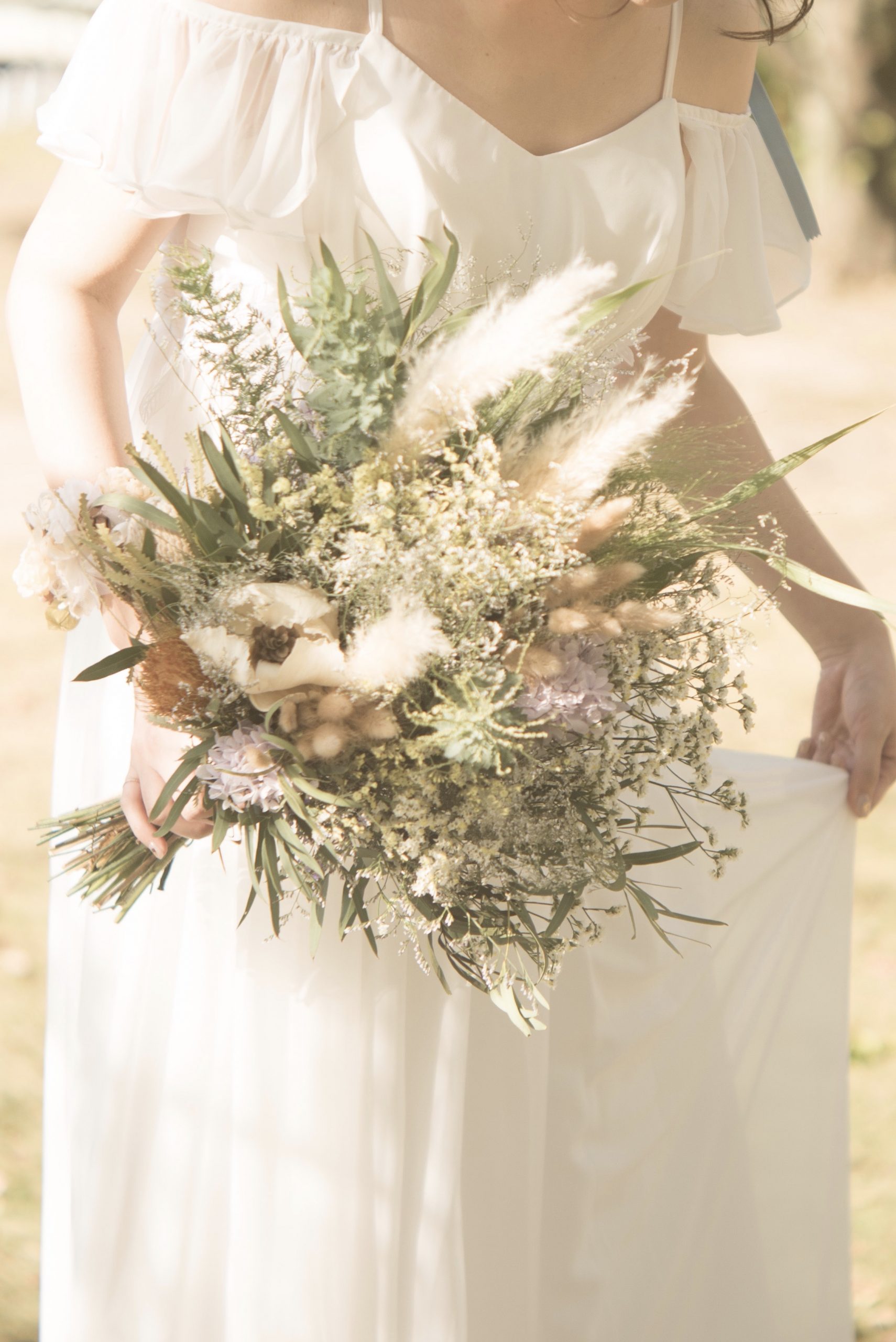 ドライフラワーのウェディングブーケ