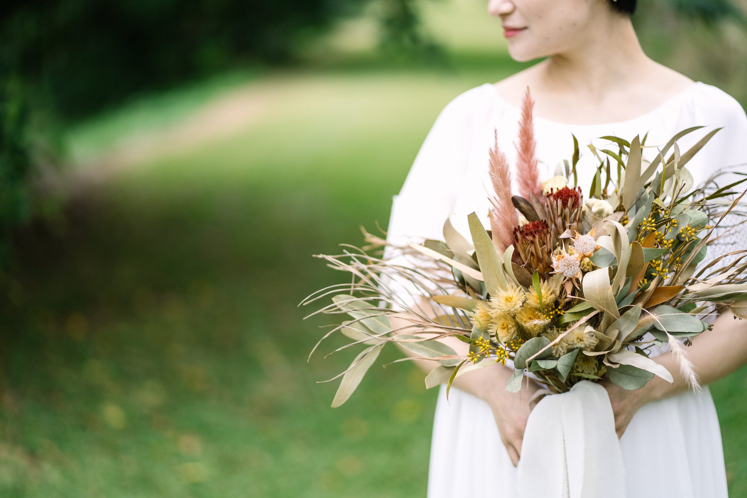 沖縄フォトウェディングでのドライフラワーブーケ