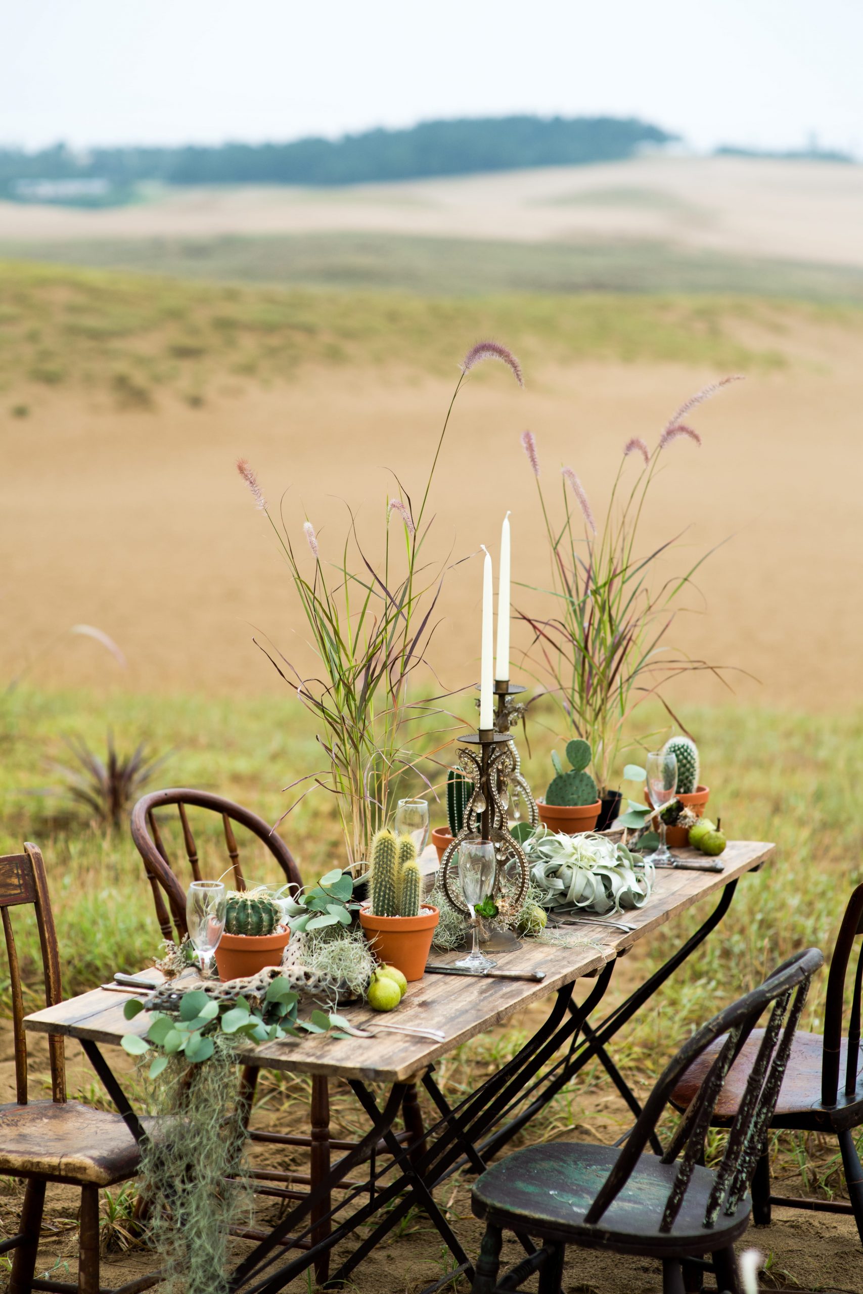 鳥取砂丘でのテーブルデコレーション