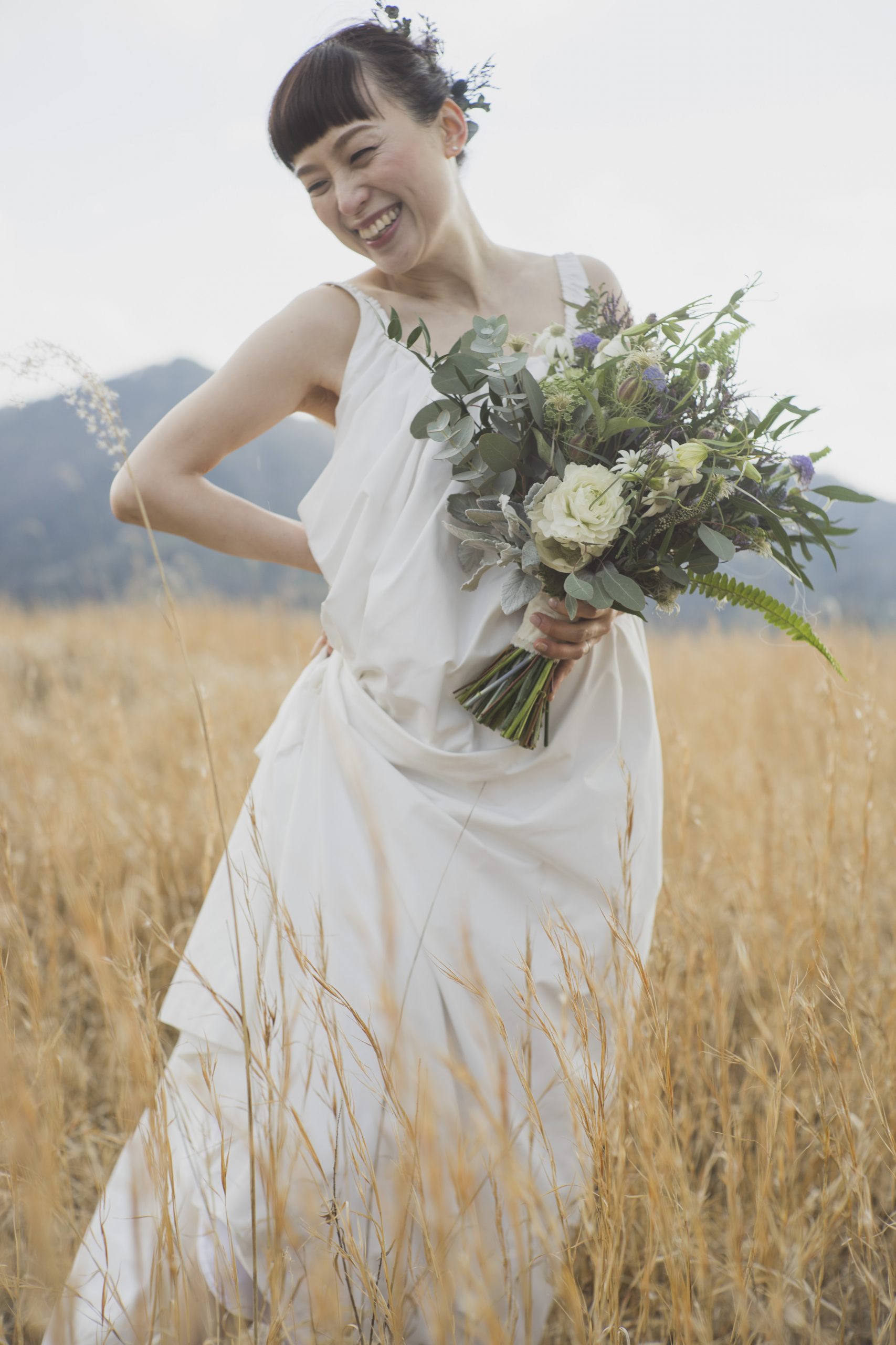 広島の牧場での結婚式前撮り