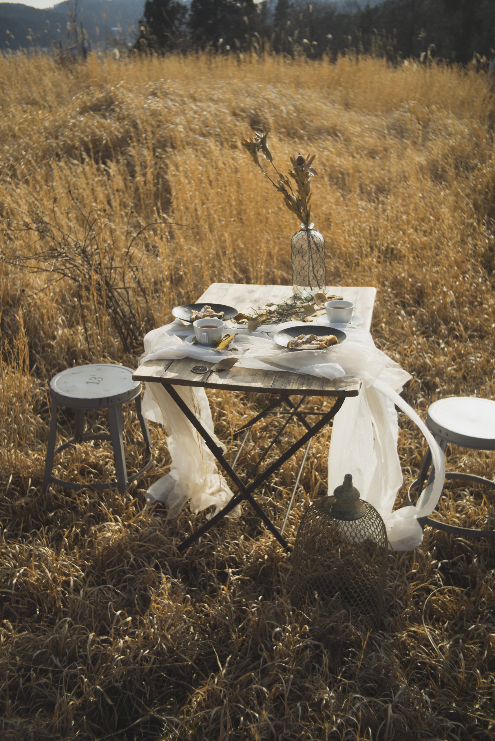 広島の花屋Le Passage aimer.がコーディネートした草原のテーブル