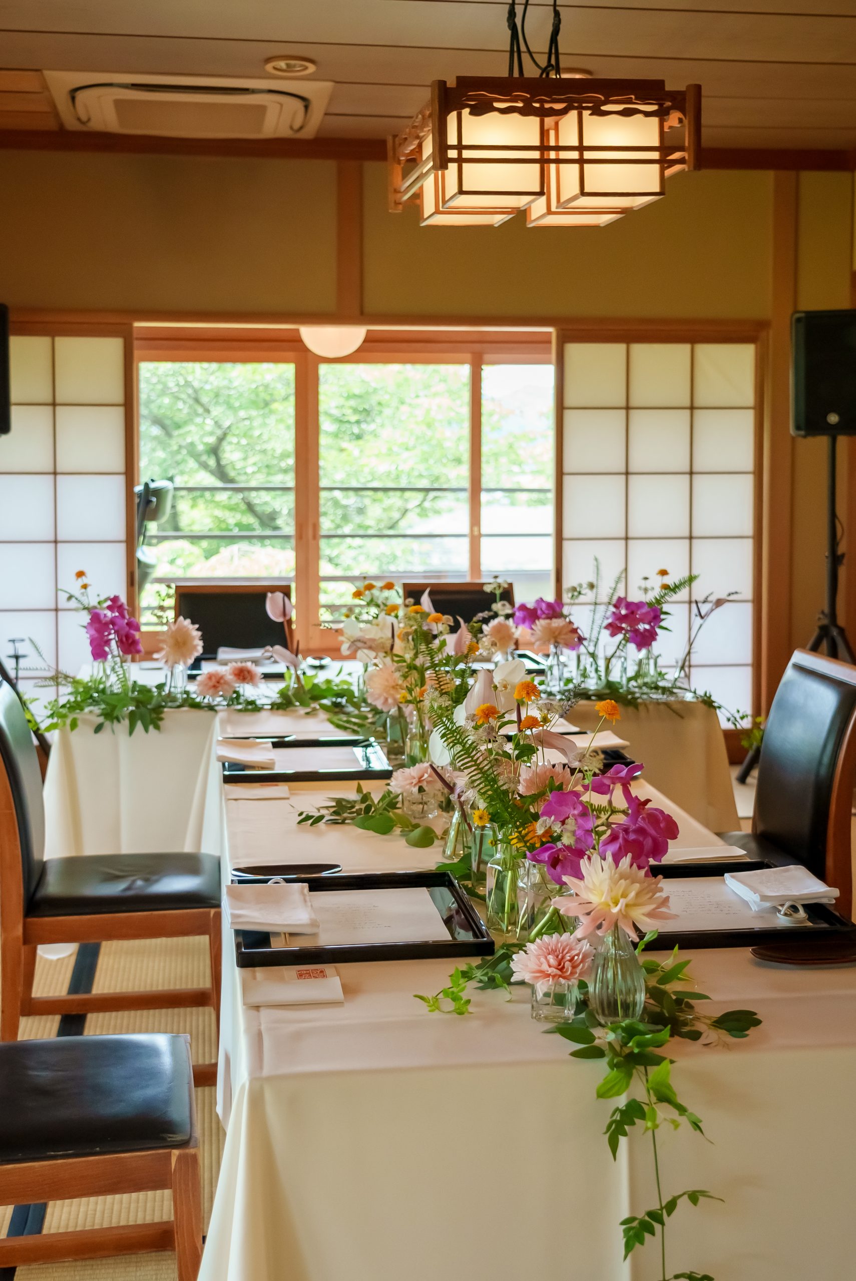 広島和婚式でのテーブル装花