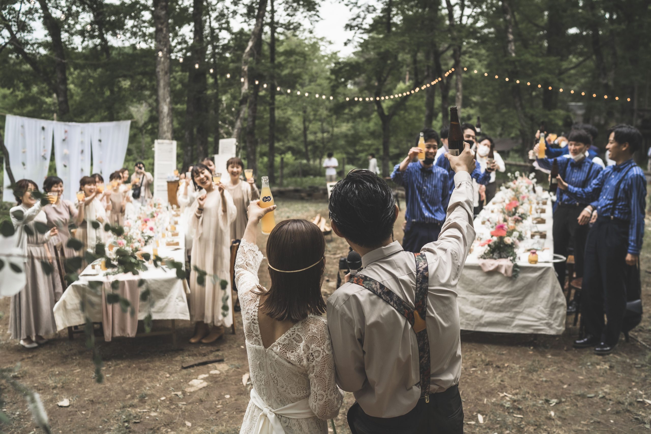 北広島の森の中でのアウトドアウェディング