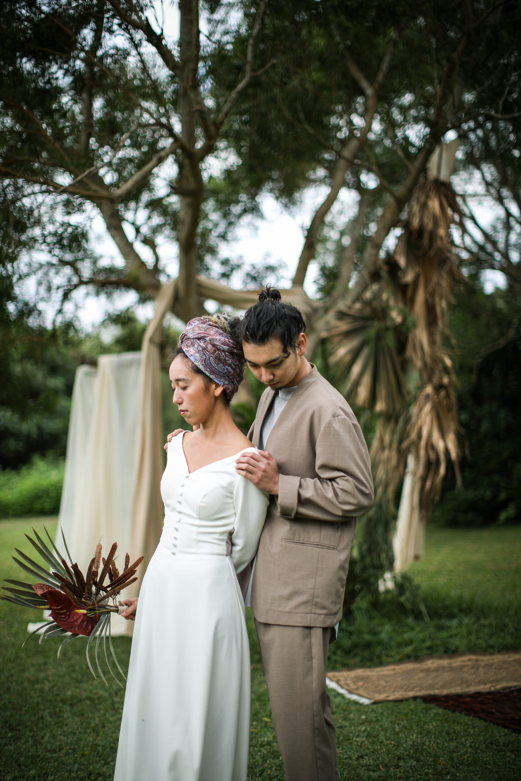 宮古島フォトウェディングでの新郎新婦