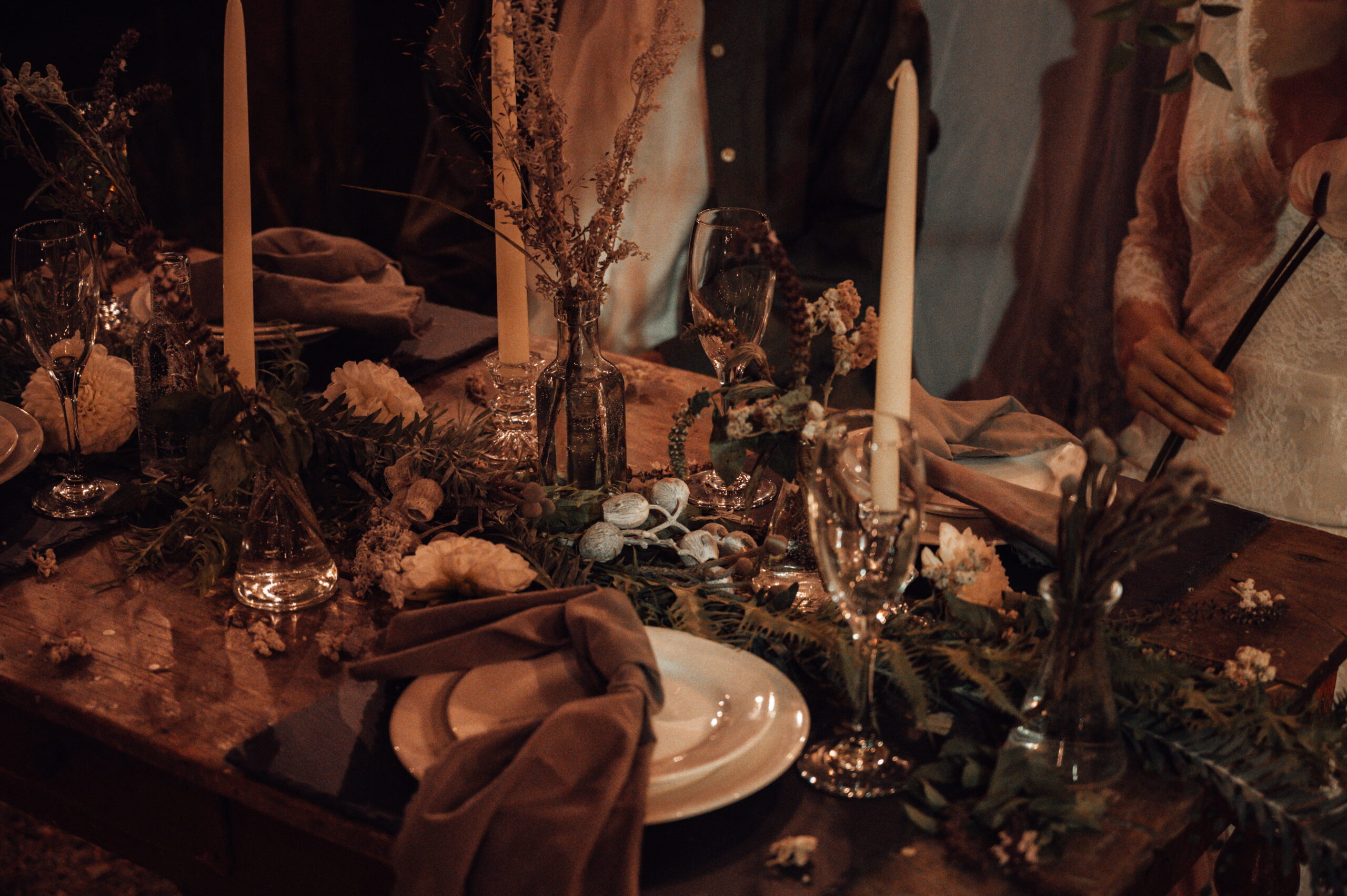 牧場でのウェディングフラワーデコレーション