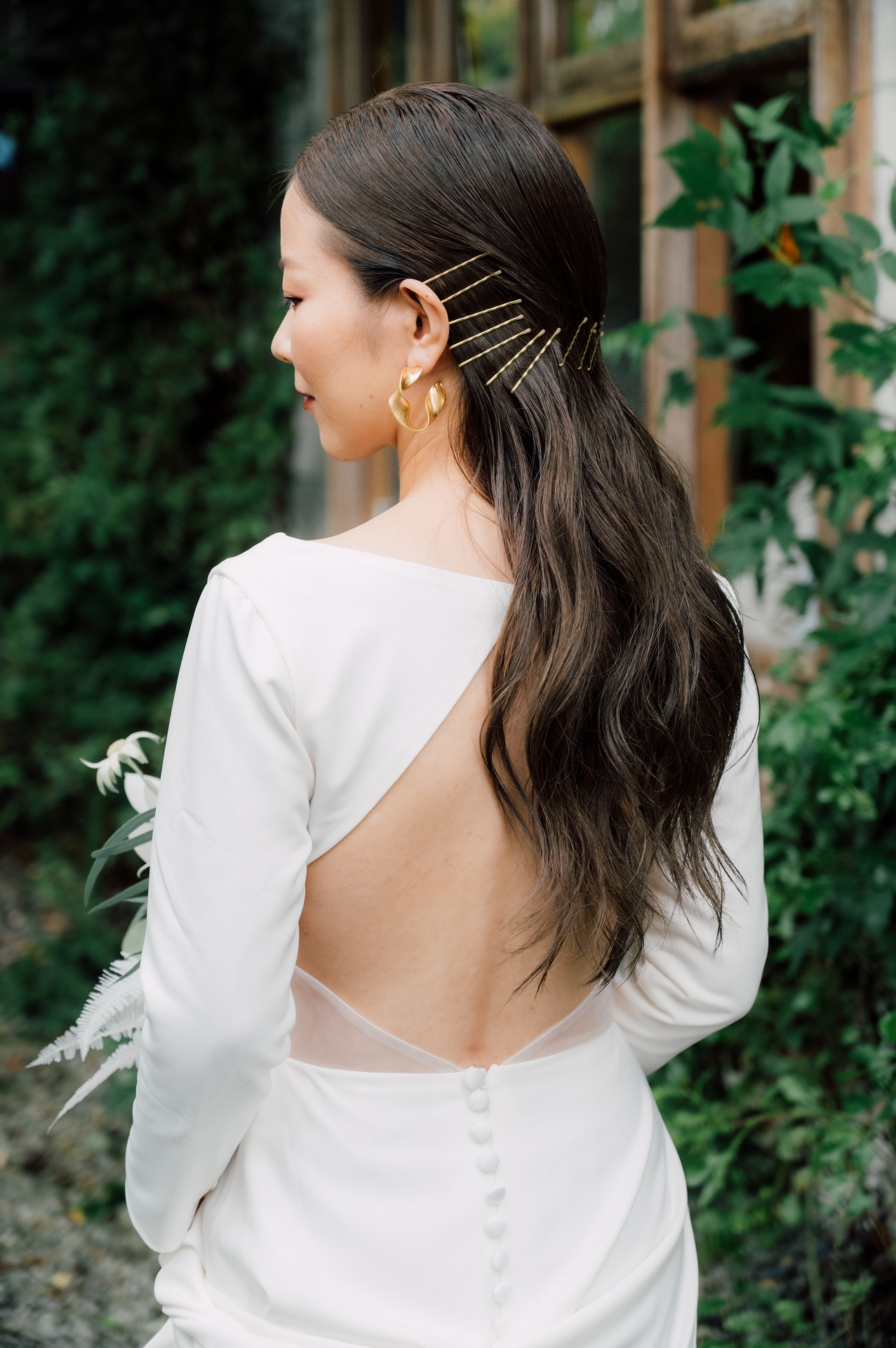 沖縄オリジナルウェディングでの花嫁ヘア。