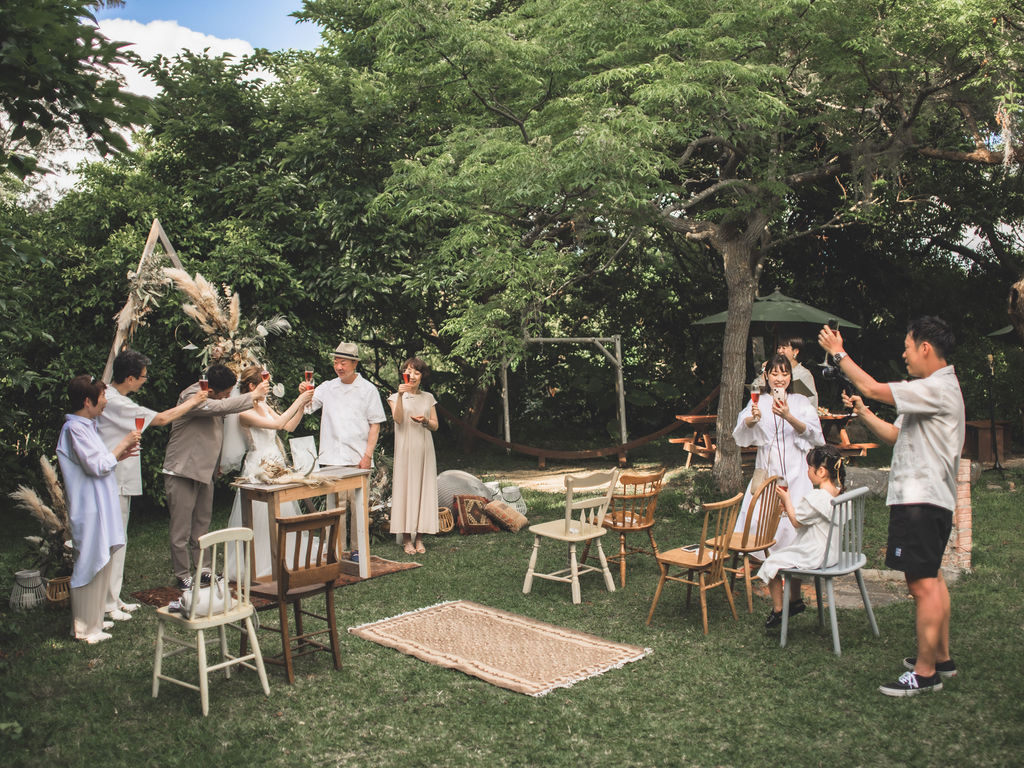 P-style weddingがプロデュースした沖縄ガーデンでの小人数結婚式。